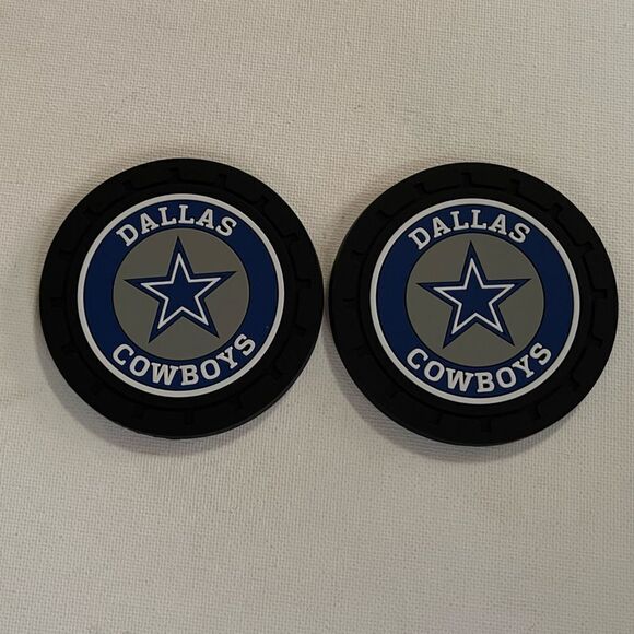 NFL Dallas Cowboys Car Cup Holder Coasters with logo set of 2 NWT - Picture 1 of 3